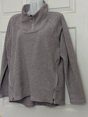 The North Face Fleece Sweatshirts 1/4 Zip Soft Light Purple Warm Size L .